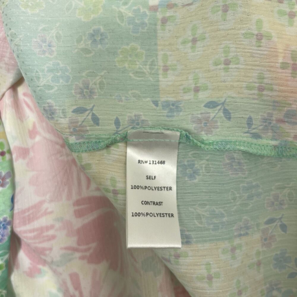 Fate Boho Pastel Patchwork Floral Blouse - Picture 11 of 11